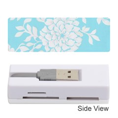 Aqua Blue Floral Pattern Memory Card Reader (stick)  by LovelyDesigns4U