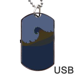 Ocean Waves Dog Tag USB Flash (Two Sides) 