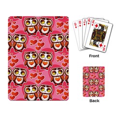 Cute Owls In Love Playing Card