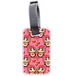 Cute Owls in Love Luggage Tags (Two Sides) Back