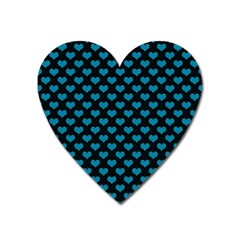 Blue Hearts Valentine s Day Pattern Heart Magnet by LovelyDesigns4U