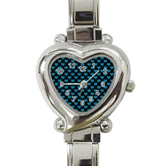 Blue Hearts Valentine s Day Pattern Heart Italian Charm Watch by LovelyDesigns4U