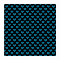 Blue Hearts Valentine s Day Pattern Medium Glasses Cloth (2-side) by LovelyDesigns4U