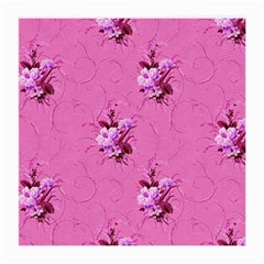 Pink Floral Pattern Medium Glasses Cloth (2-side) by LovelyDesigns4U