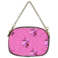 Pink Floral Pattern Chain Purses (one Side)  by LovelyDesigns4U