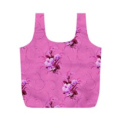 Pink Floral Pattern Full Print Recycle Bags (m)  by LovelyDesigns4U