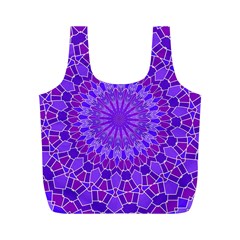 Purple Mandala Full Print Recycle Bags (m)  by LovelyDesigns4U