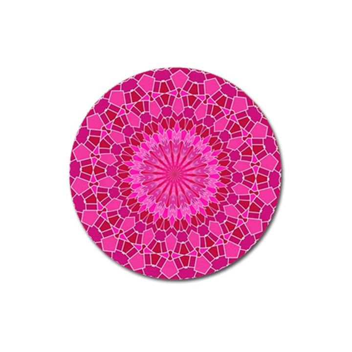 Pink and Red Mandala Magnet 3  (Round)