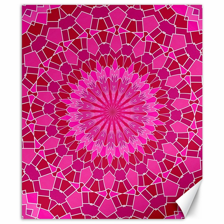 Pink and Red Mandala Canvas 8  x 10 