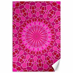 Pink And Red Mandala Canvas 12  X 18   by LovelyDesigns4U