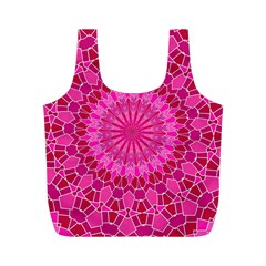 Pink And Red Mandala Full Print Recycle Bags (m)  by LovelyDesigns4U