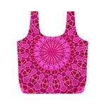 Pink and Red Mandala Full Print Recycle Bags (M)  Front