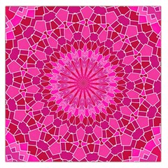 Pink And Red Mandala Large Satin Scarf (square) by LovelyDesigns4U