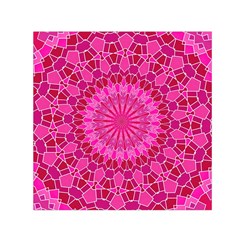 Pink And Red Mandala Small Satin Scarf (square)  by LovelyDesigns4U