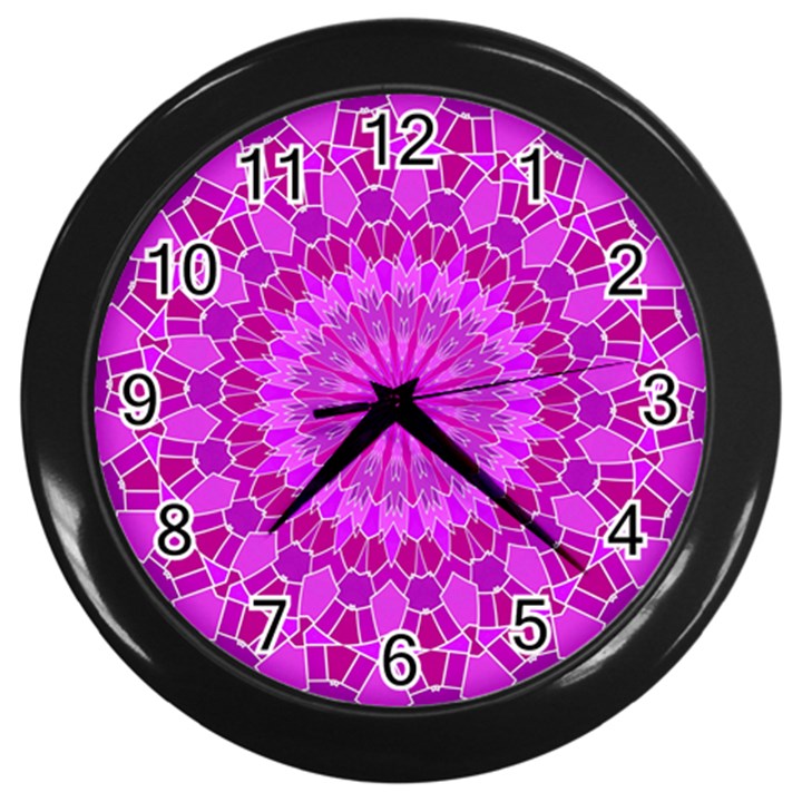 Purple and Pink Mandala Wall Clocks (Black)