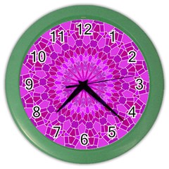 Purple And Pink Mandala Color Wall Clocks by LovelyDesigns4U