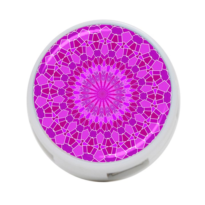 Purple and Pink Mandala 4-Port USB Hub (Two Sides) 