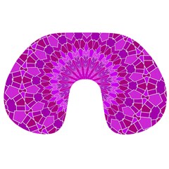 Purple And Pink Mandala Travel Neck Pillows by LovelyDesigns4U