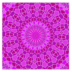 Purple And Pink Mandala Large Satin Scarf (square) by LovelyDesigns4U