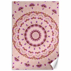 Pink And Purple Roses Mandala Canvas 12  X 18   by LovelyDesigns4U