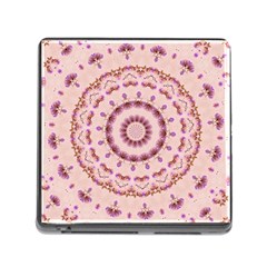 Pink And Purple Roses Mandala Memory Card Reader (square) by LovelyDesigns4U