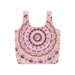 Pink And Purple Roses Mandala Full Print Recycle Bags (s)  by LovelyDesigns4U