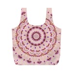 Pink and Purple Roses Mandala Full Print Recycle Bags (M)  Front