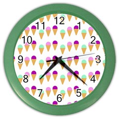 Icecream Cones Color Wall Clocks by LovelyDesigns4U