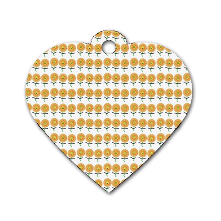 Happy Sunflowers Dog Tag Heart (Two Sides)