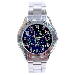 Pretty Stars Pattern Stainless Steel Men s Watch by LovelyDesigns4U