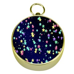 Pretty Stars Pattern Gold Compasses by LovelyDesigns4U