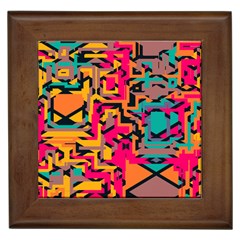 Colorful Shapes Framed Tile by LalyLauraFLM