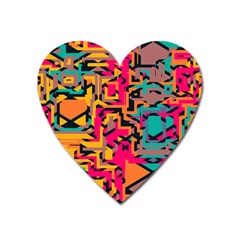 Colorful Shapes Magnet (heart) by LalyLauraFLM