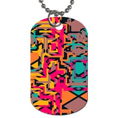 Colorful Shapes Dog Tag (one Side) by LalyLauraFLM