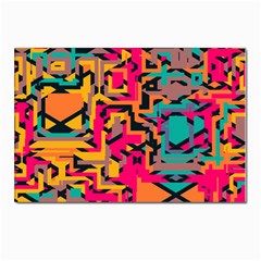 Colorful Shapes Postcard 4 x 6  (pkg Of 10) by LalyLauraFLM