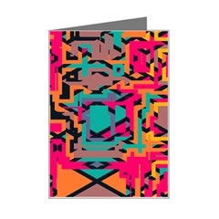 Colorful Shapes Mini Greeting Card by LalyLauraFLM