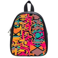 Colorful Shapes School Bag (small) by LalyLauraFLM