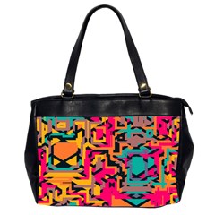 Colorful Shapes Oversize Office Handbag (2 Sides) by LalyLauraFLM