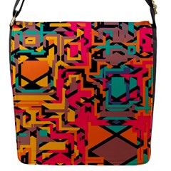 Colorful Shapes Flap Closure Messenger Bag (s) by LalyLauraFLM