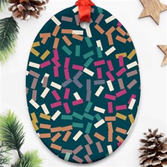 Floating Rectangles Ornament (oval) by LalyLauraFLM