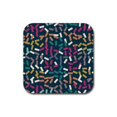 Floating Rectangles Rubber Coaster (square) by LalyLauraFLM