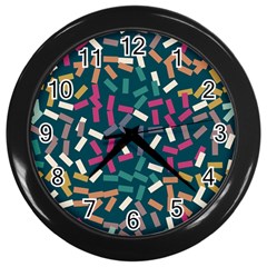 Floating Rectangles Wall Clock (black) by LalyLauraFLM