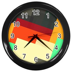 Miscellaneous retro shapes Wall Clock (Black)