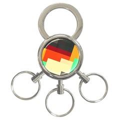 Miscellaneous Retro Shapes 3-ring Key Chain by LalyLauraFLM