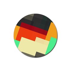 Miscellaneous retro shapes Rubber Coaster (Round)