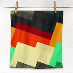 Miscellaneous Retro Shapes Face Towel by LalyLauraFLM