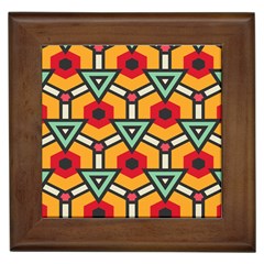 Triangles And Hexagons Pattern Framed Tile by LalyLauraFLM