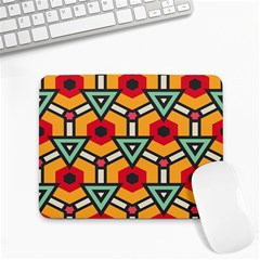 Triangles And Hexagons Pattern Small Mousepad by LalyLauraFLM