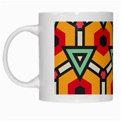 Triangles And Hexagons Pattern White Mug by LalyLauraFLM