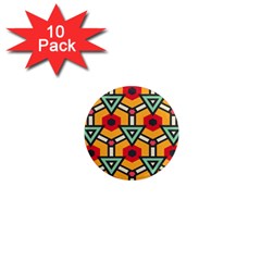 Triangles And Hexagons Pattern 1  Mini Magnet (10 Pack)  by LalyLauraFLM